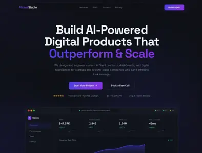 Nexus AI Studio Landing page screenshot