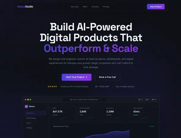Nexus AI Studio Landing page screenshot