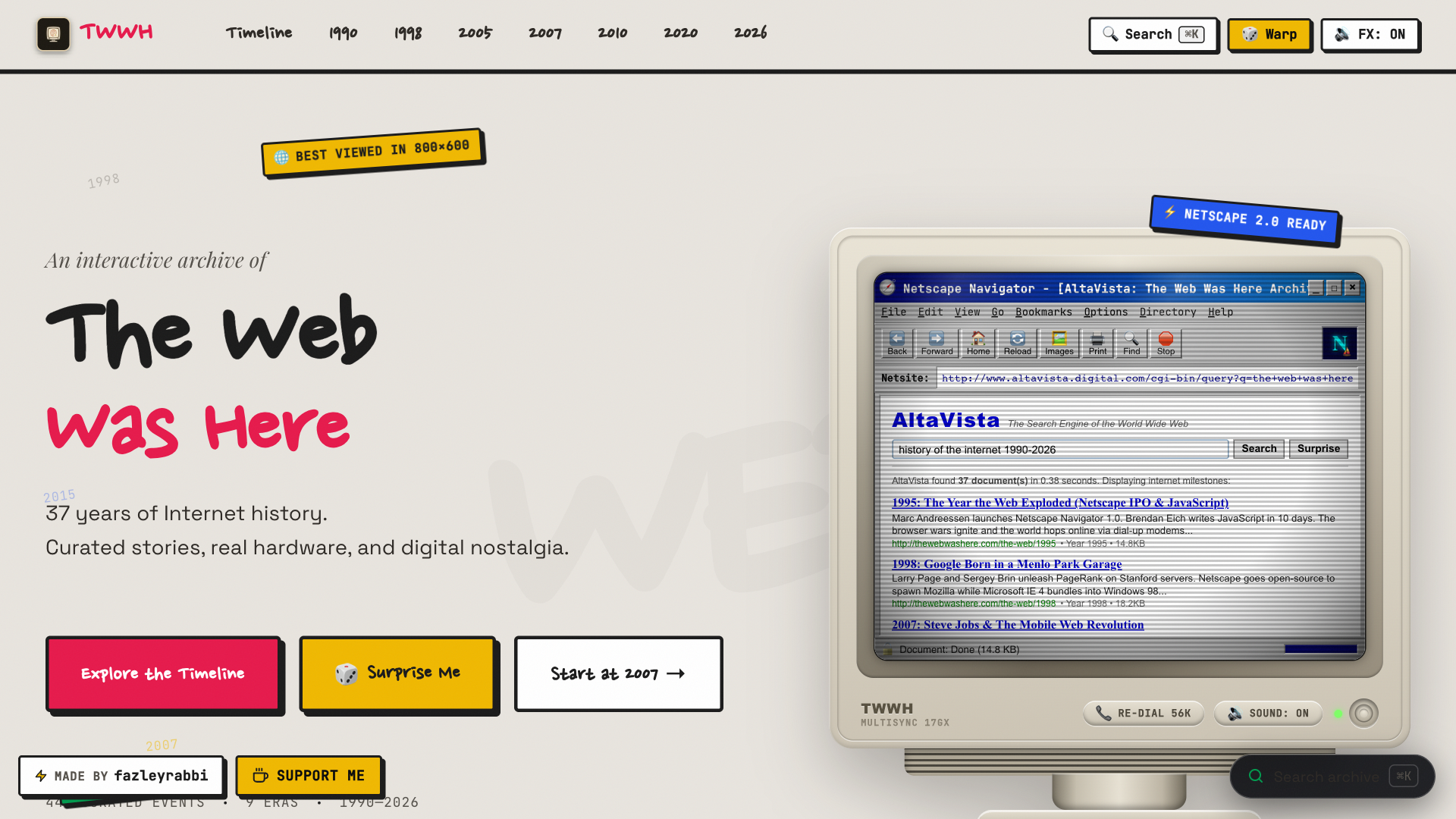 The Web Was Here
